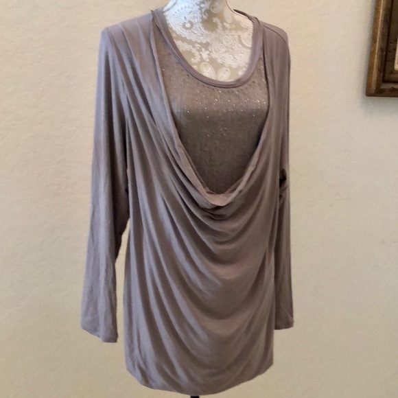 Soft Surroundings double layer front sequin holiday tunic - Picture 1 of 8